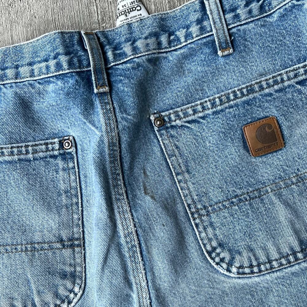 Carhartt denim blue jean double knee work wear carpenter pants - Picture 13 of 13